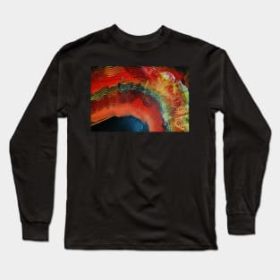 Red gold black abstract paintng Long Sleeve T-Shirt